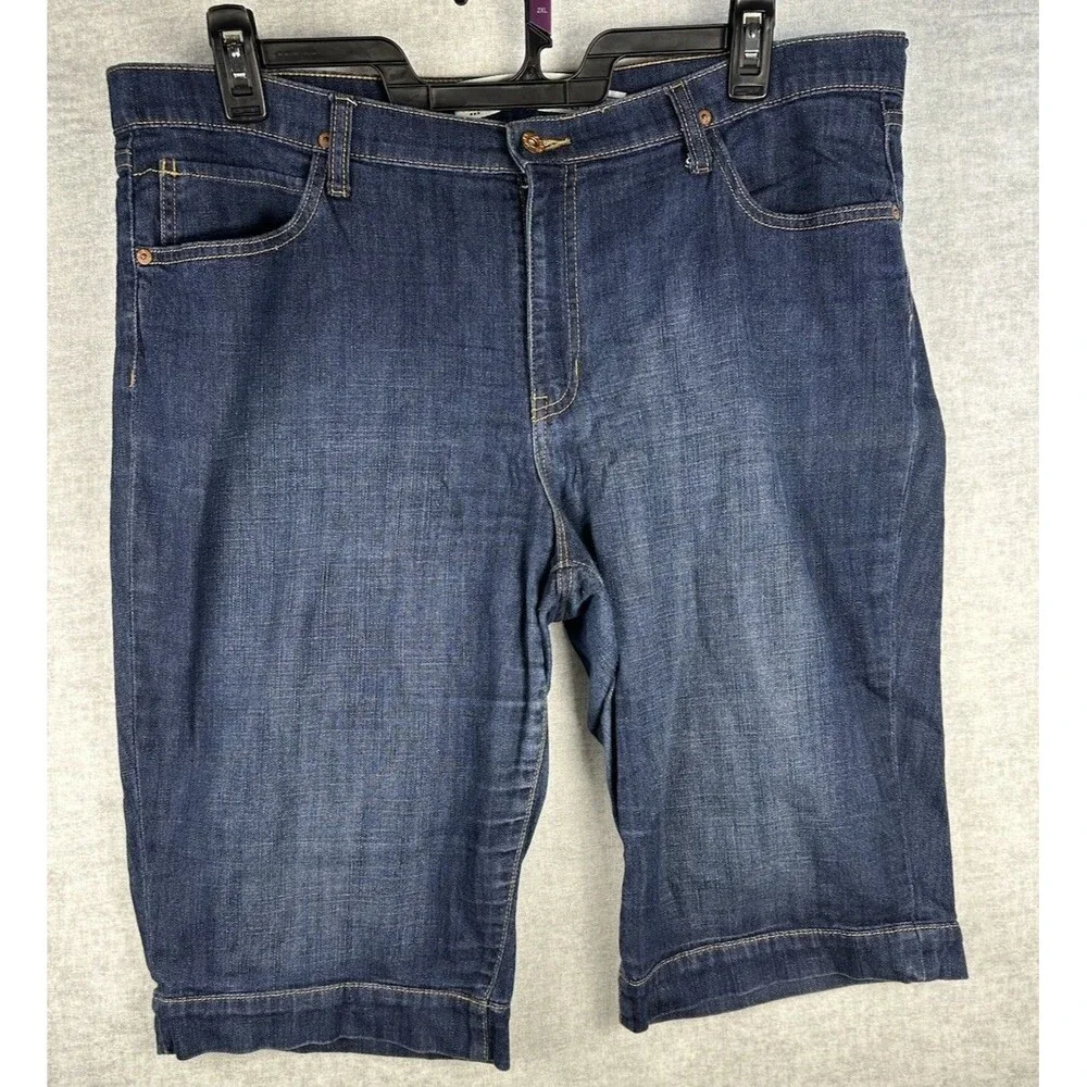 GAP Jeans Stretch Women's Denim Bermuda Shorts Long Line Jorts Plus Size 18